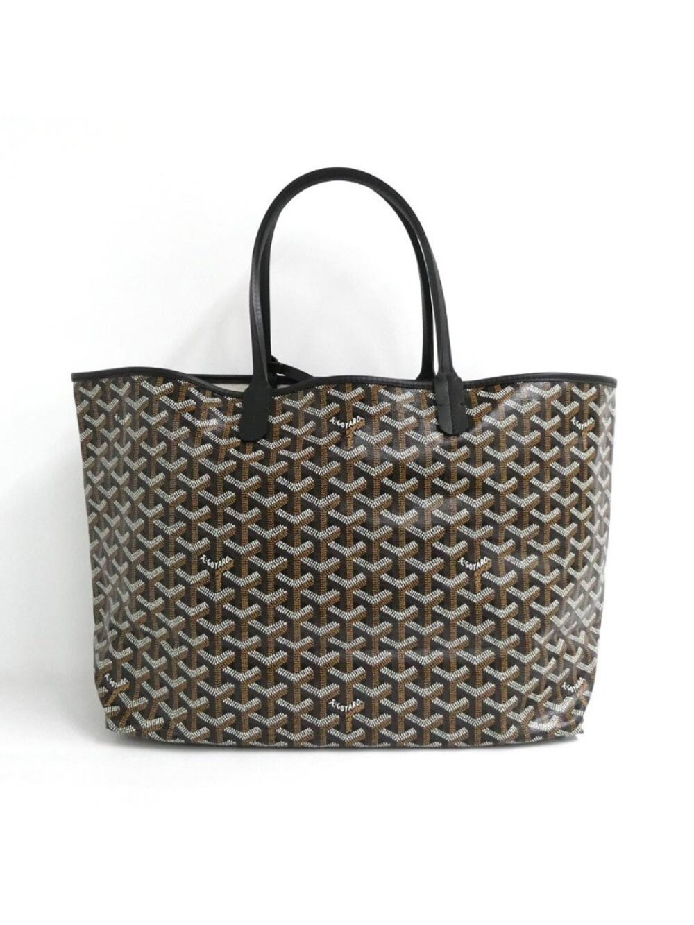 Goyard Saint Louis PM Black Tote Din Canvas Leather with Clip